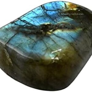 1 oz Labradorite Crystal Tumbled Stones Polished Rocks – Natural Gem Stones for Healing – DIY Crystals for Protection