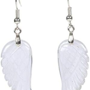 Gemstone Crystal Healing Reiki Chakra Handmade Angel Wing Dangle Earrings