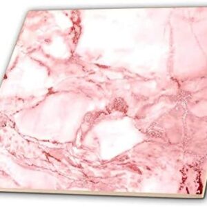 3dRose Image of Chic Rose Gold Marble Agate Gemstone Rock Quartz Glass Tile, 8″