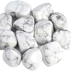 BAC BEAUTY AGATE CRYSTALS Howlite High Graded Tumbled Stone – Gemstone Gift, Healing, Energy Generator, Meditation Tools & Positive Energy Home Décor