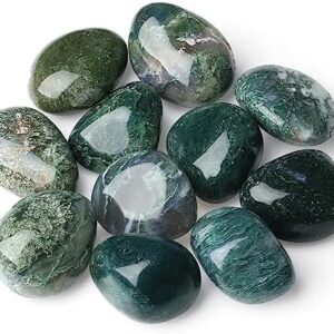 YATOJUZI Aquatic Agate Natural Healing Crystals Bulk Tumbled Polished Pocket Stones Crystal for Energy Reiki Tumbling Cabbing Balancing Decoration Home Decor Gemstones Meditation Therapy 100g