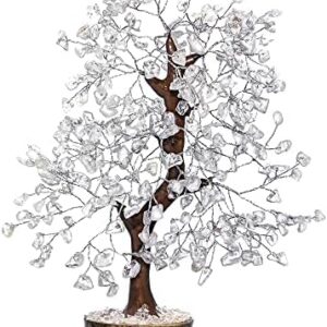 ANAYA AGATE Clear Quartz Crystal Tree – Garden of Life Money Tree – Real Gemstones Crystal Decor Promotes Positive Energies – Spiritual Decor Healing Stones for Office, Home Display