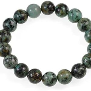 AD Beads Natural Gemstone Round Beads Stretch Bracelet Healing Reiki 10mm (African Turquoise)