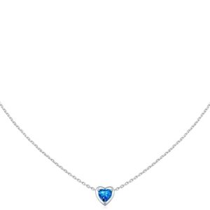 ChicSilver 925 Sterling Silver 12 Months Sparkling Round Cut Created Birthstone Pendant Necklace, 16 Inch Rolo Chain (with Gift Box)