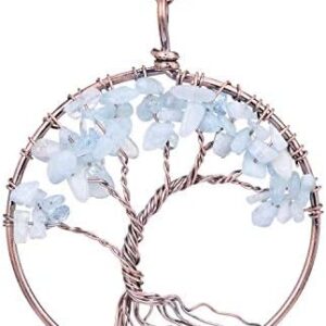 sedmart Tree of life pendant Amethyst Rose Crystal Necklace Gemstone Chakra Jewelry Mothers Day Gifts