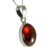 Echmeck Handmade Sterling Silver Natural Oval Dark Red Garnet Stone January Birthstone Tiny Pendant Necklace 16+2 inches Chain