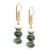 Gempires Natural Mossagate Beads Dangle Earring For Women, Birthstone Jewelry, Gift for Her (Mossagate)