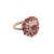 Rose Gold Plated Wine Red Garnet Sterling Silver Adjustable Ring for Women, Natural Gemstone Good Luck Gorgeous Jewelry Birthday Gift for Mom